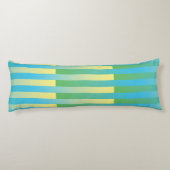 Coussins Longs Bleu Jaune Vert Motif Rayé (Dos)