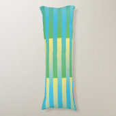 Coussins Longs Bleu Jaune Vert Motif Rayé (Devant (Vertical))