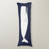 Coussins Longs Bleu marine de baleine blanche de marine nautique (Devant (Vertical))