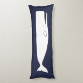 Coussins Longs Bleu marine de baleine blanche de marine nautique (Dos (Vertical))