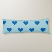Coussins Longs Bleu mignon simple Motif de coeur (Dos)