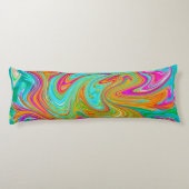 Coussins Longs Bleu, orange et rose chaud Super Abstrait Rétro (Dos)