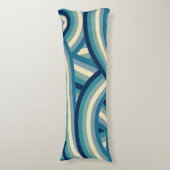 Coussins Longs Bleu Retro Rainbow Stripes Motif (Devant (Vertical))