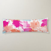 Coussins Longs Bleu rose orange Abstrait Peinture (Dos)