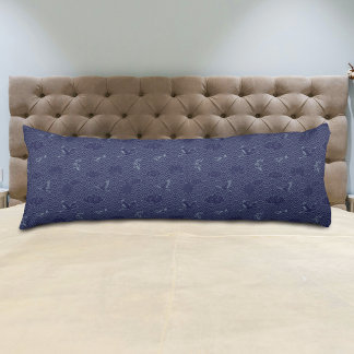 Coussins Longs Bleu traditionnel japonais Vague Seigaiha Motif