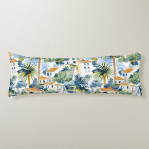 Coussins Longs Bleu Tropical Méditerranée