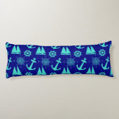 Coussins Longs Bleu Turquoise Bleu Nautique Bateau Côtier (Dos)