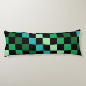 Coussins Longs Bleu vert À damiers En vichy Motif (Dos)