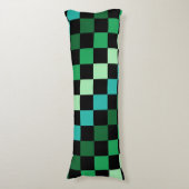 Coussins Longs Bleu vert À damiers En vichy Motif (Devant (Vertical))