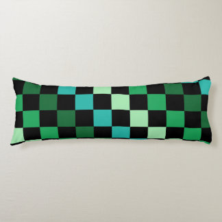 Coussins Longs Bleu vert À damiers En vichy Motif