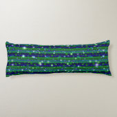 Coussins Longs Bleu vert rayures avec étoiles et Raindrops (Dos)