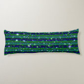 Coussins Longs Bleu vert rayures avec étoiles et Raindrops (Dos)