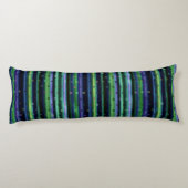 Coussins Longs Bleu, vert, violet géométrique avec des rayures (Dos)