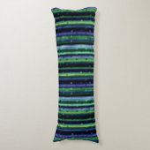 Coussins Longs Bleu, vert, violet géométrique avec des rayures (Devant (Vertical))
