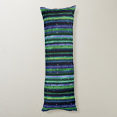 Coussins Longs Bleu, vert, violet géométrique avec des rayures (Dos (Vertical))