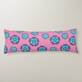Coussins Longs Bleu Violet rose motif floral (Dos)