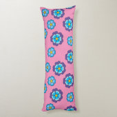 Coussins Longs Bleu Violet rose motif floral (Dos (Vertical))