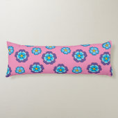 Coussins Longs Bleu Violet rose motif floral (Devant)
