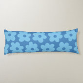 Coussins Longs Bleu Whimsical Floral Retro, Gai, Preppy (Dos)
