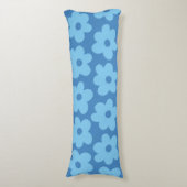 Coussins Longs Bleu Whimsical Floral Retro, Gai, Preppy (Devant (Vertical))