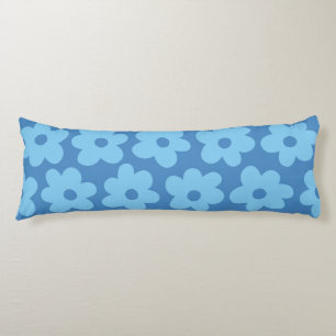 Coussins Longs Bleu Whimsical Floral Retro, Gai, Preppy