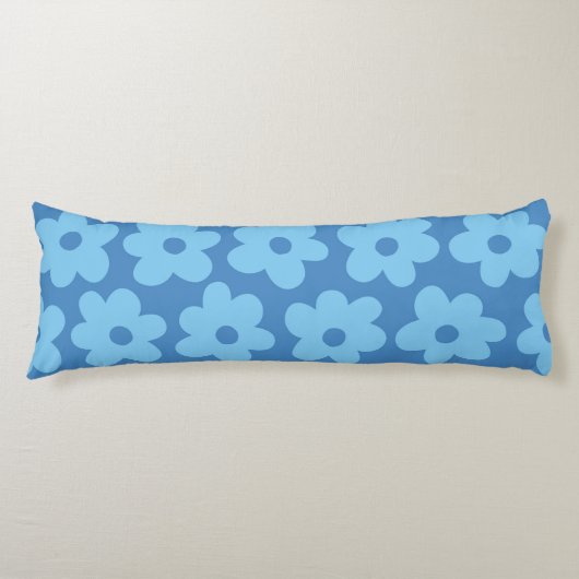 Coussins Longs Bleu Whimsical Floral Retro, Gai, Preppy (Devant)