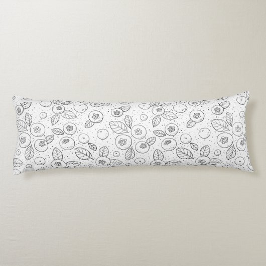 Coussins Longs Bleuets en noir et blanc (Dos)