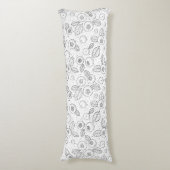 Coussins Longs Bleuets en noir et blanc (Devant (Vertical))