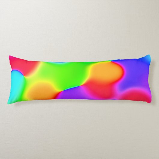 Coussins Longs Blobs arc-en-ciel lumineux (Devant)