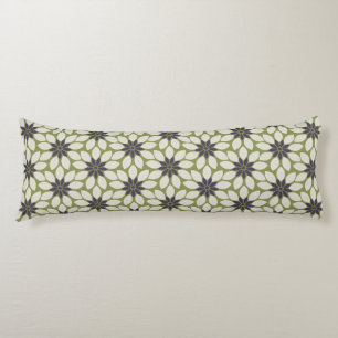 Coussins Longs Bloc Imprimer Carrelage Fleurs bleu crème vert