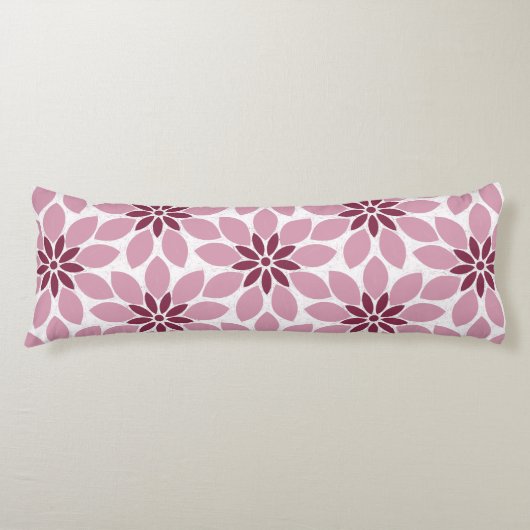 Coussins Longs Bloc Imprimer Carrelage Fleurs rose rouge (Devant)