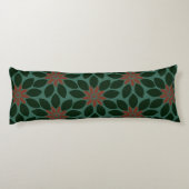 Coussins Longs Bloc Imprimer Carrelage Fleurs vert foncé rouge (Dos)