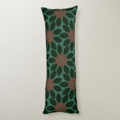 Coussins Longs Bloc Imprimer Carrelage Fleurs vert foncé rouge (Dos (Vertical))