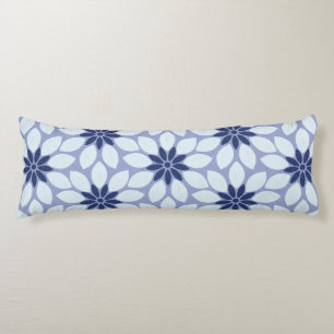 Coussins Longs Blocage Imprimer Carrelage Fleurs bleues