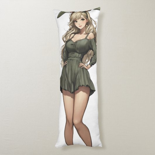 Coussins Longs Blond Bunny Girl Anime (Dos (Vertical))
