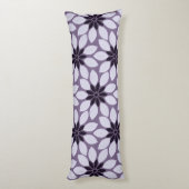 Coussins Longs Bloquer l'impression Fleurs carrelées violet (Dos (Vertical))