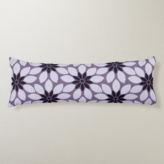Coussins Longs Bloquer l'impression Fleurs carrelées violet (Devant)