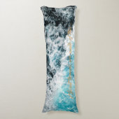 Coussins Longs Blue Black Ocean Waves Hawaii personnalisable (Devant (Vertical))