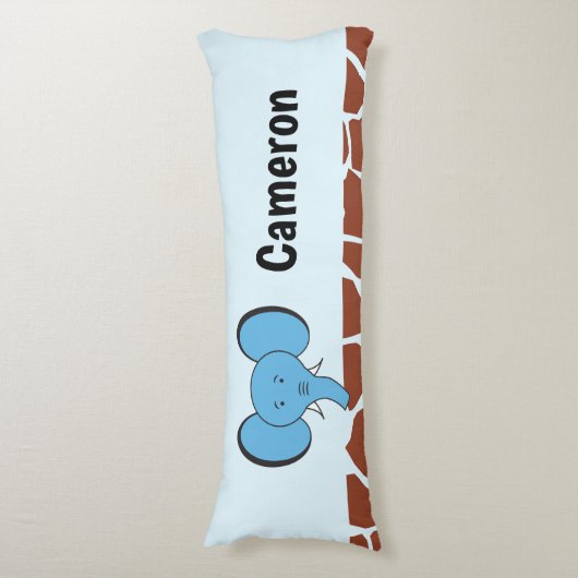 Coussins Longs Blue Elephant Safari Jungle Personnalisé (devant Vertical)