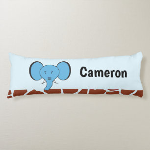 Coussins Longs Blue Elephant Safari Jungle Personnalisé