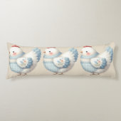 Coussins Longs Blue Gingham Cottage Hen (Devant)