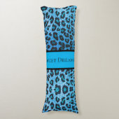 Coussins Longs Blue Leopard Faux Sparkle Sweet Dreams Modern Chic (Devant (Vertical))