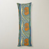 Coussins Longs Blue Ocean Waves Nautilus Seashell Motif Nouveau (Dos (Vertical))