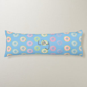 Coussins Longs Blue Reversible Nom personnalisé Oreiller corps de