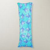 Coussins Longs Blue Sea Turtle Print (Devant (Vertical))