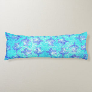 Coussins Longs Blue Sea Turtle Print