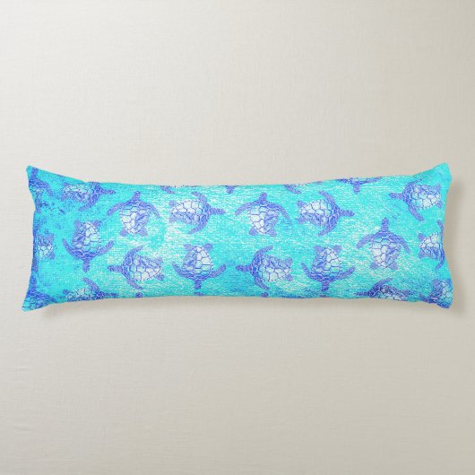 Coussins Longs Blue Sea Turtle Print (Devant)