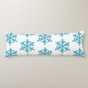 Coussins Longs Blue Snowflake Motif hiver Noël moderne