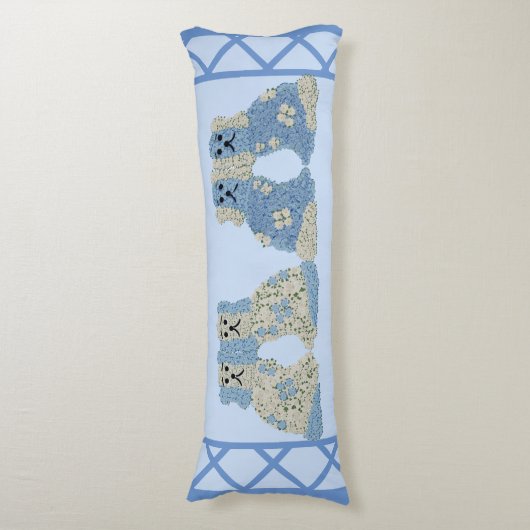 Coussins Longs Blue Staffordshire Chiens Lumbar (Devant (Vertical))