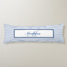 Blue Ticking Stripes Ferme Monogramme